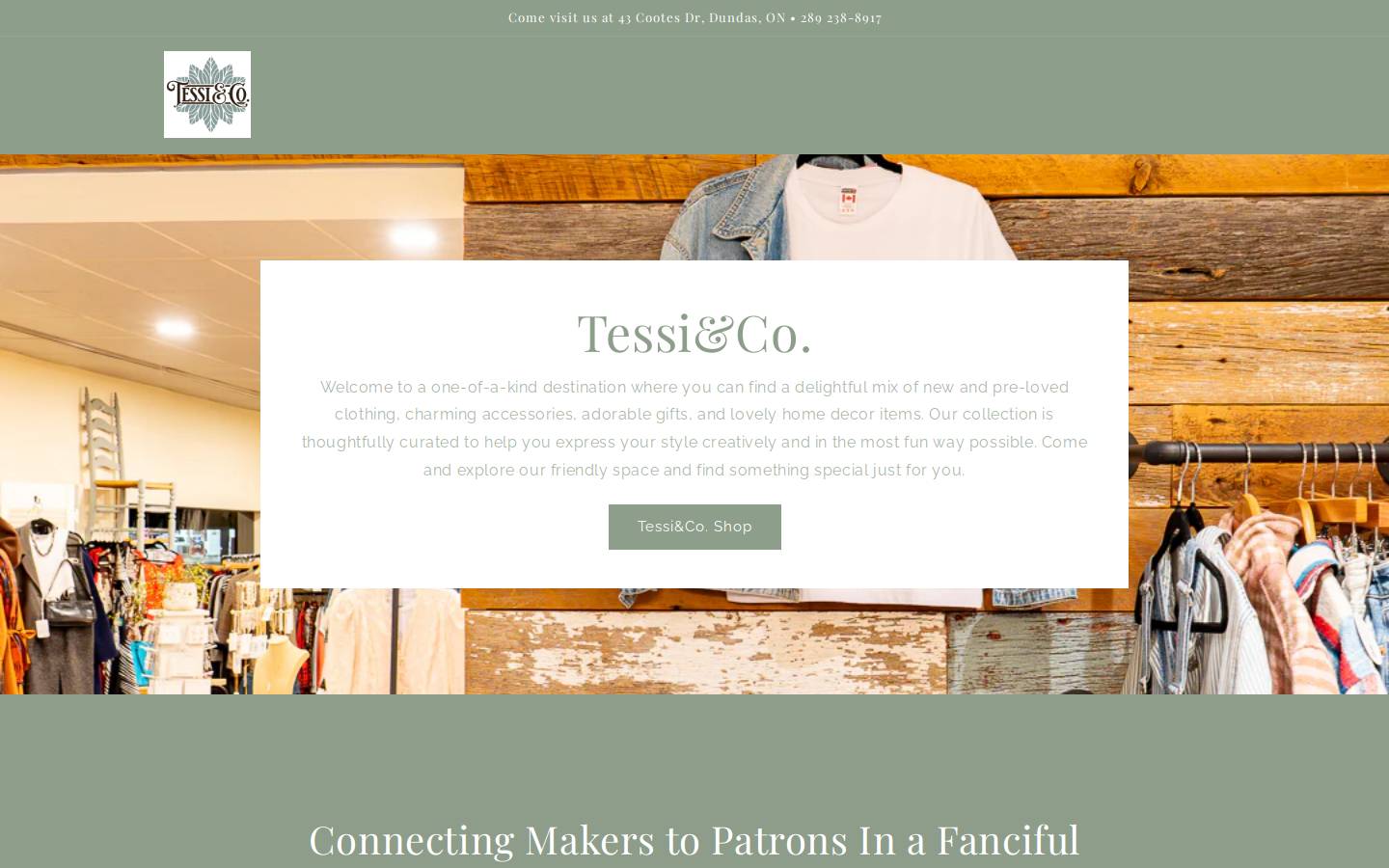 tessiandco.ca homepage screenshot