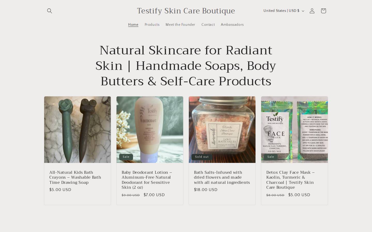 testifyboutique.com homepage screenshot