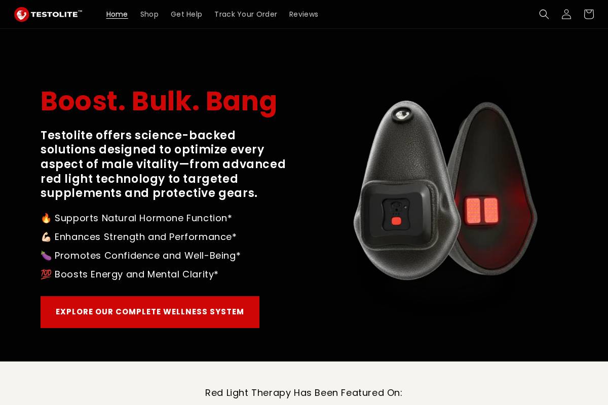 Testolite homepage screenshot