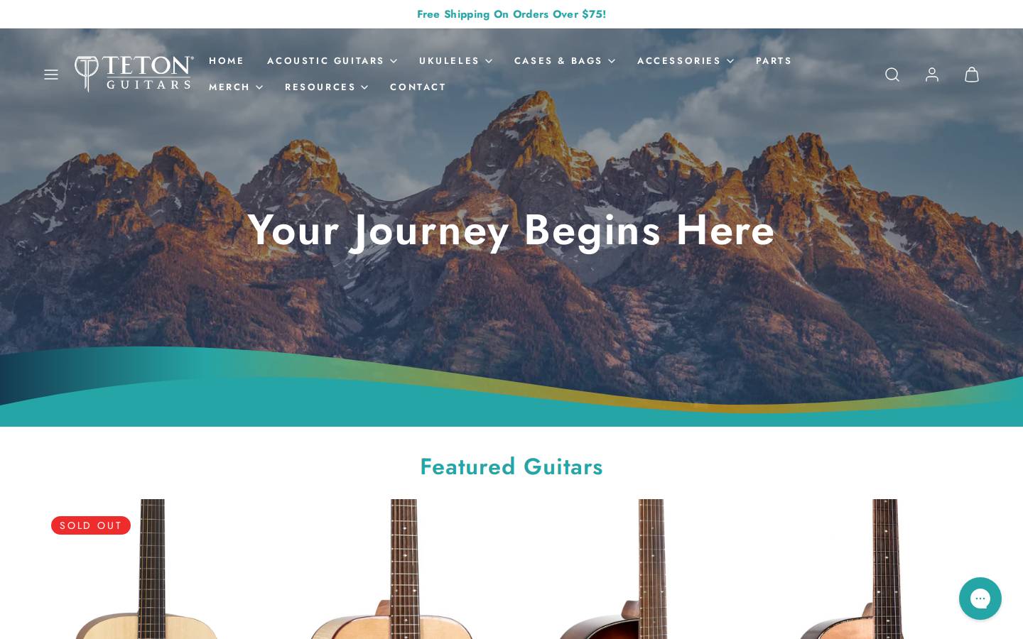 tetonguitars.com homepage screenshot