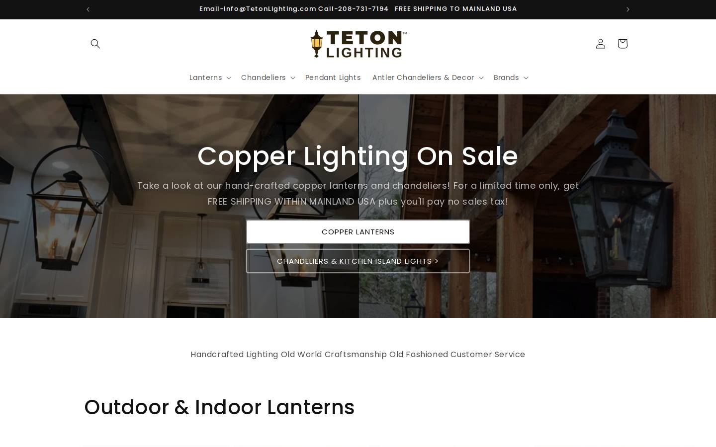 tetonlighting.com homepage screenshot