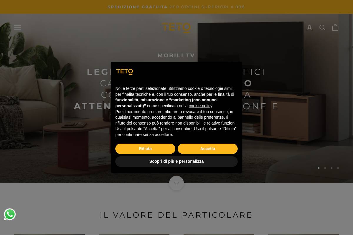 Tetospace homepage screenshot