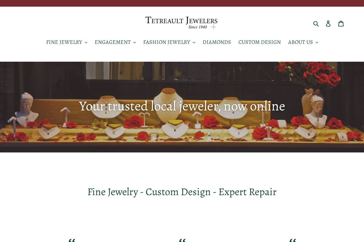tetreaultjewelers.com homepage screenshot