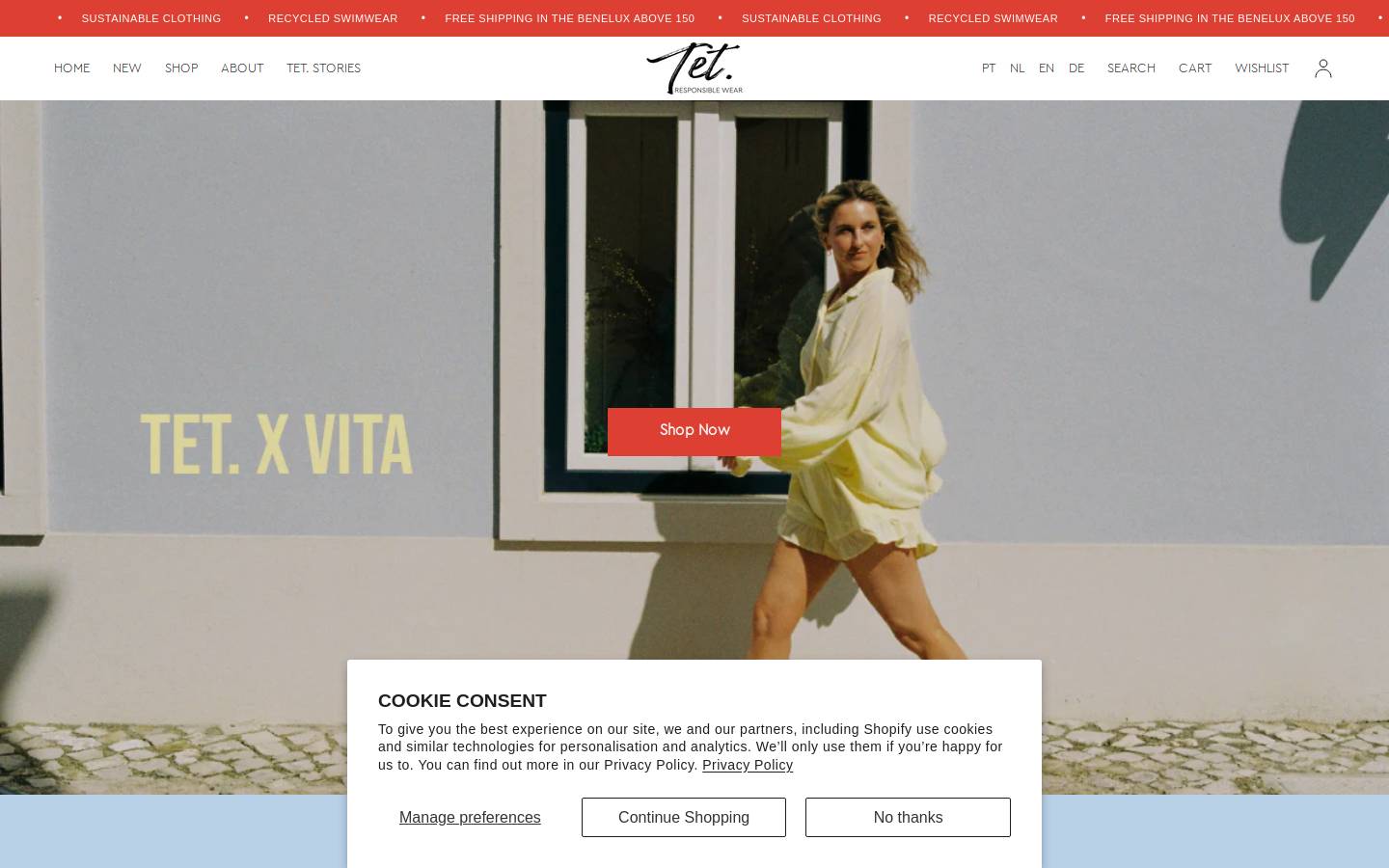 Tetresponsiblewear homepage screenshot