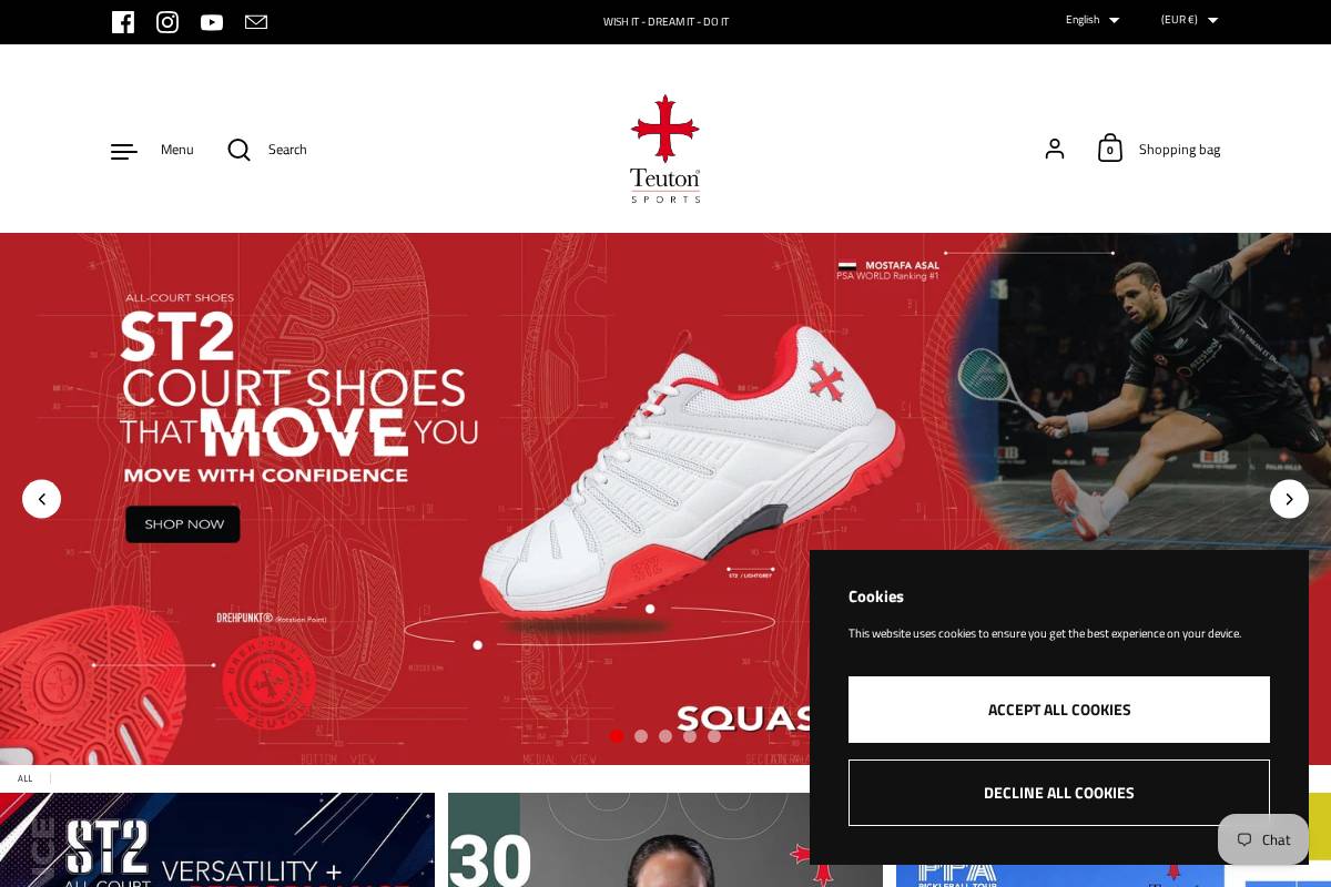 teutonsports.com homepage screenshot