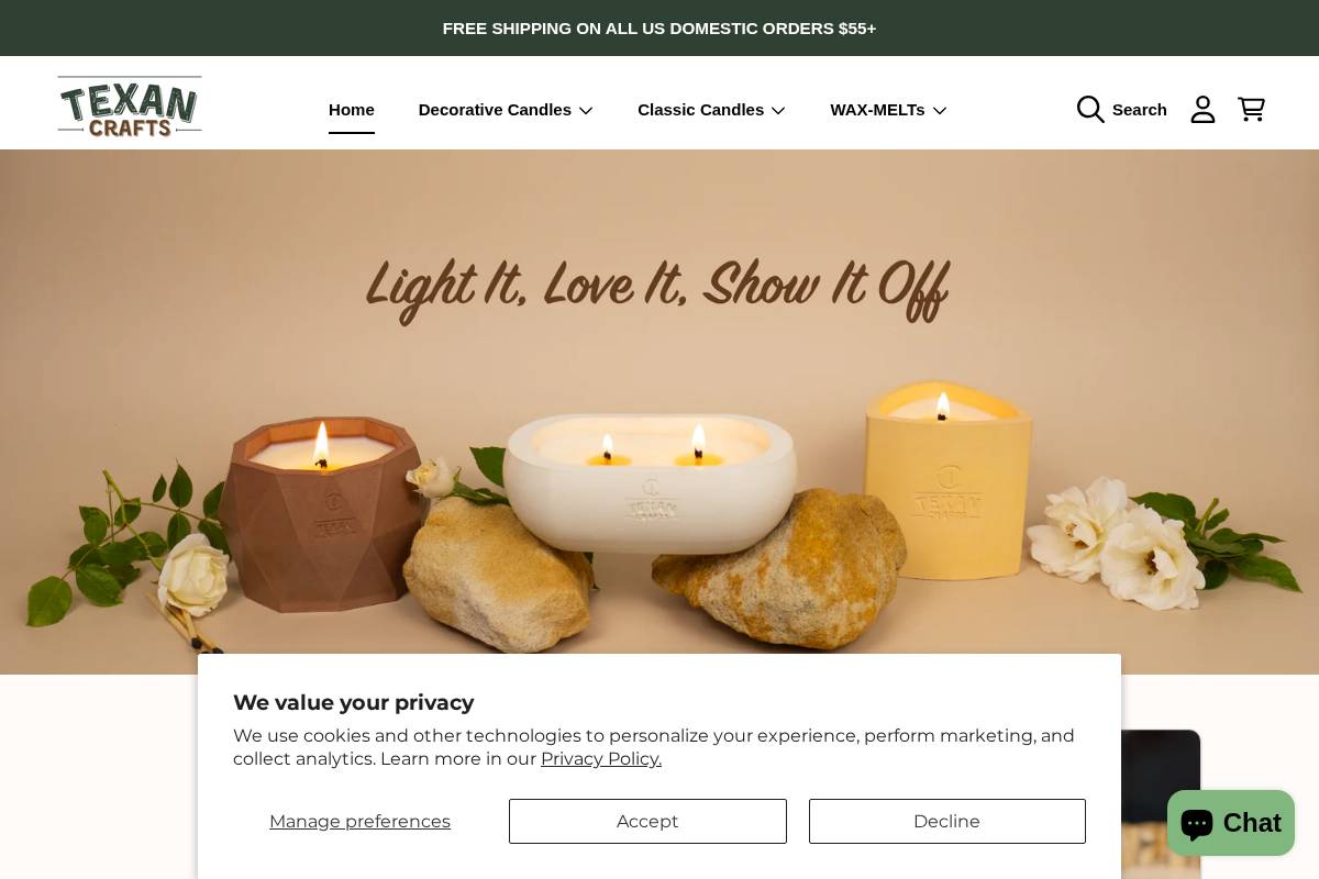 texancrafts.com homepage screenshot