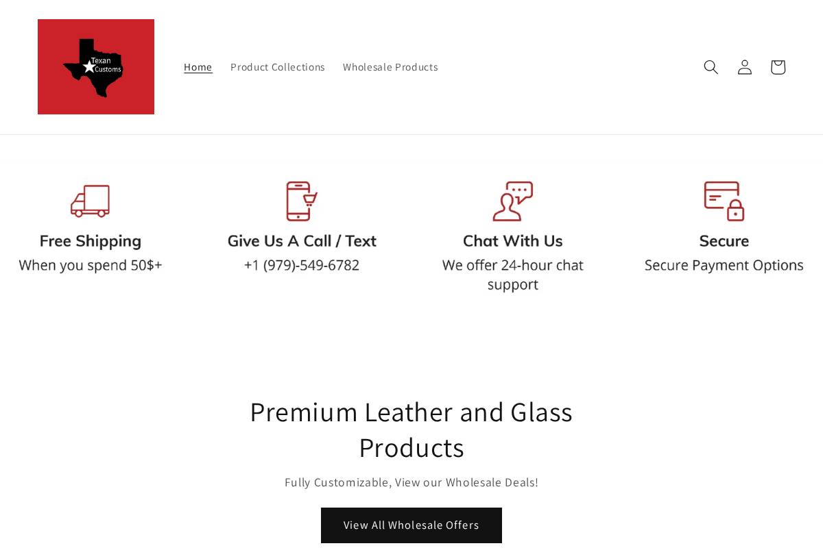 texancustoms.com homepage screenshot