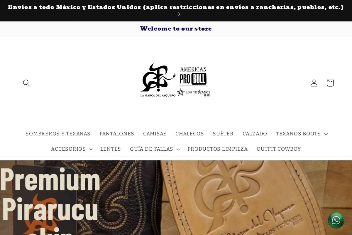 texanosbootsoficial.com homepage screenshot
