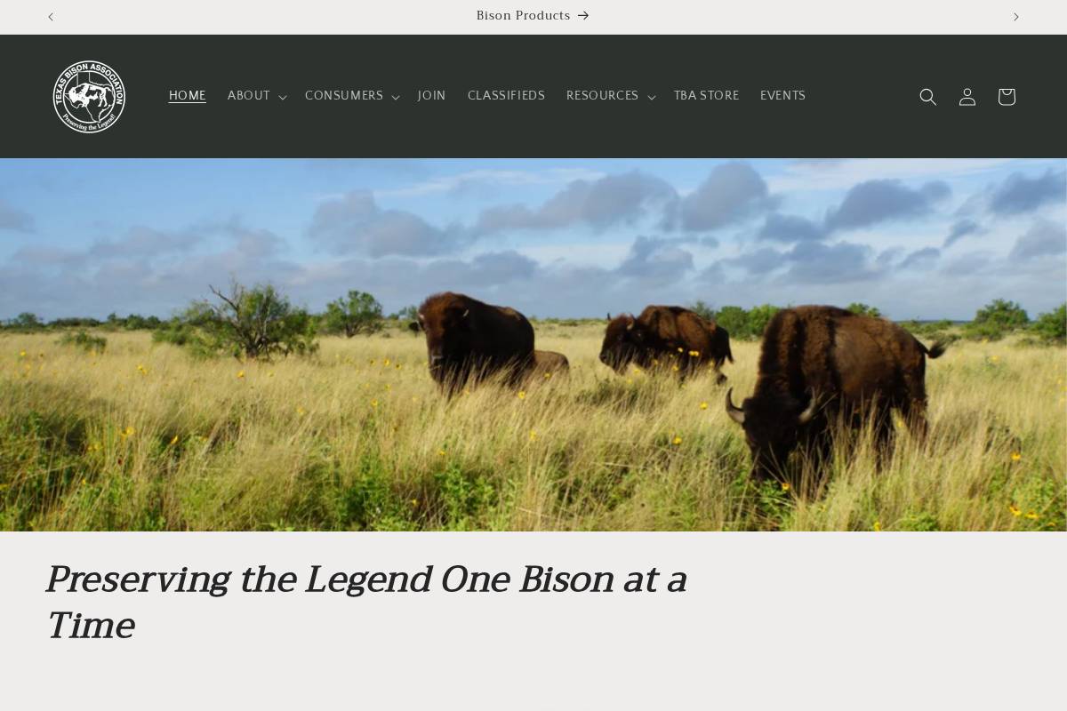 texasbison.org homepage screenshot
