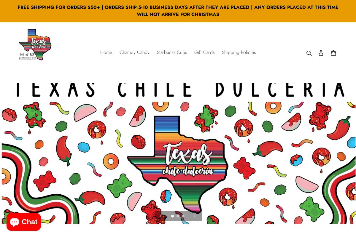 texaschiledulceria.com homepage screenshot