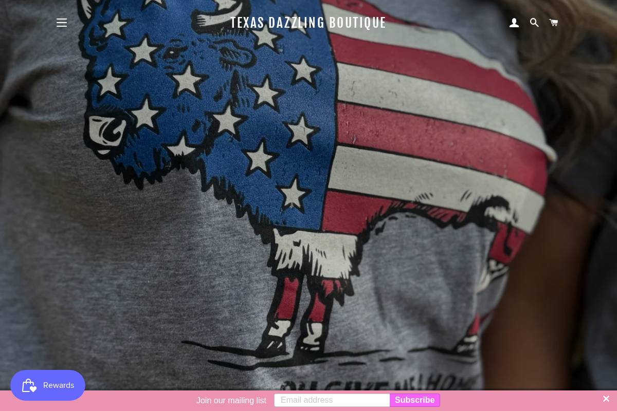 texasdazzlingboutique.com homepage screenshot