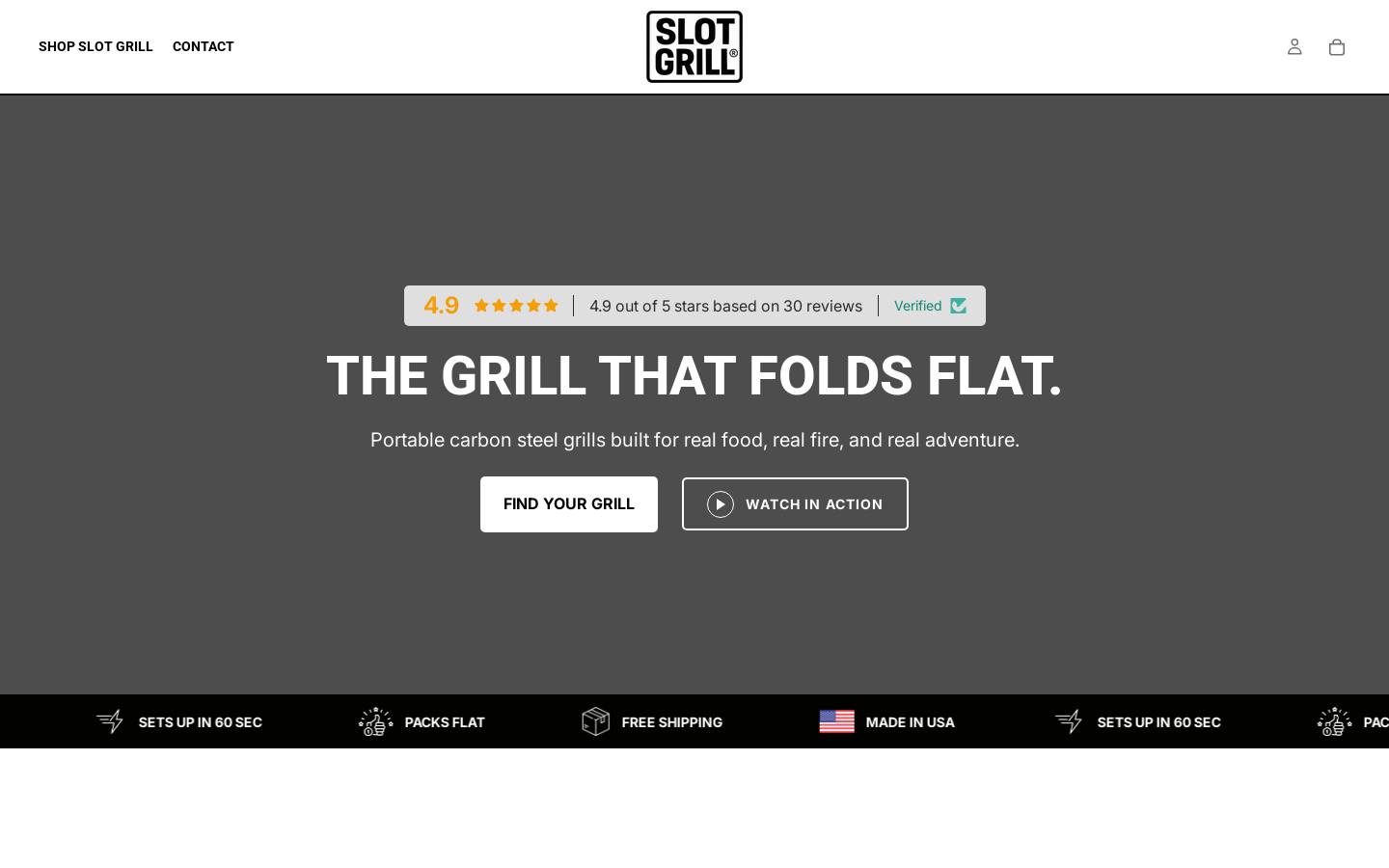 texasfoldinggrill.com homepage screenshot