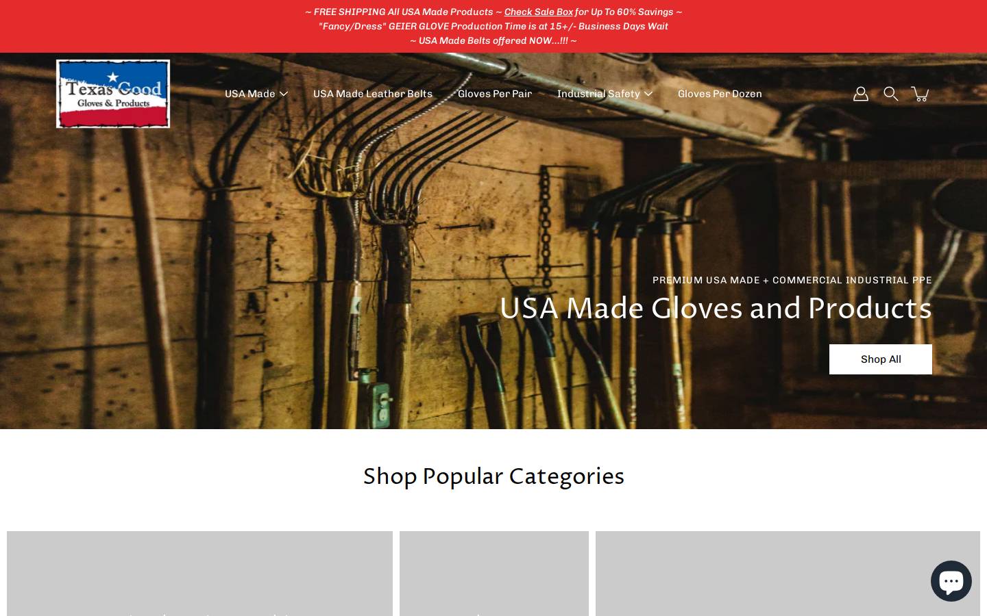 texasgoodproducts.com homepage screenshot