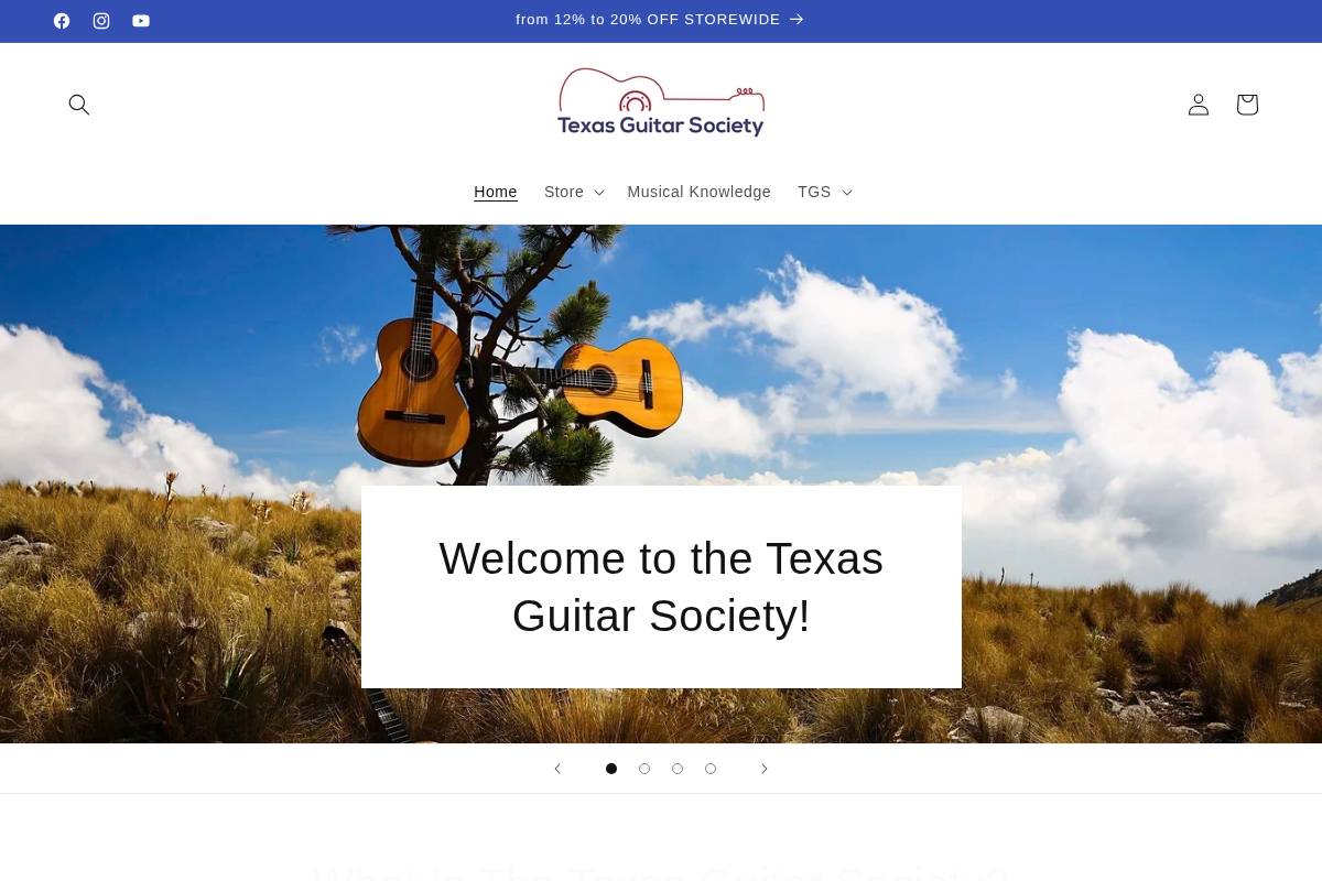 texasguitarsociety.com homepage screenshot