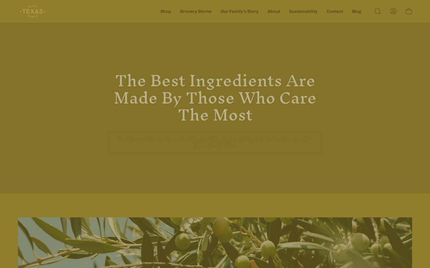 Texas Olive Ranch homepage screenshot