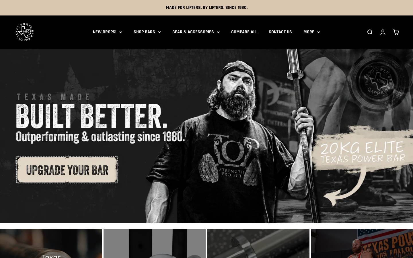 texaspowerbars.com homepage screenshot