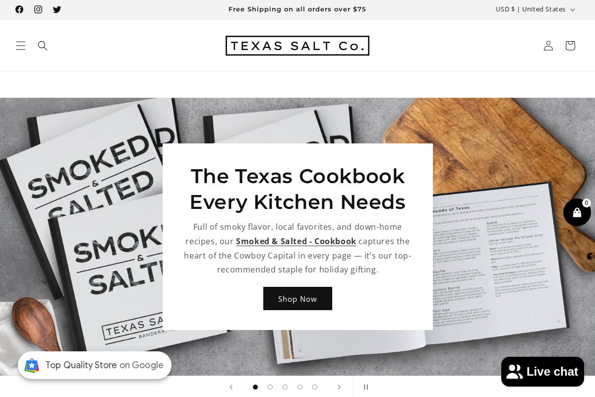Texas Salt Co. homepage screenshot