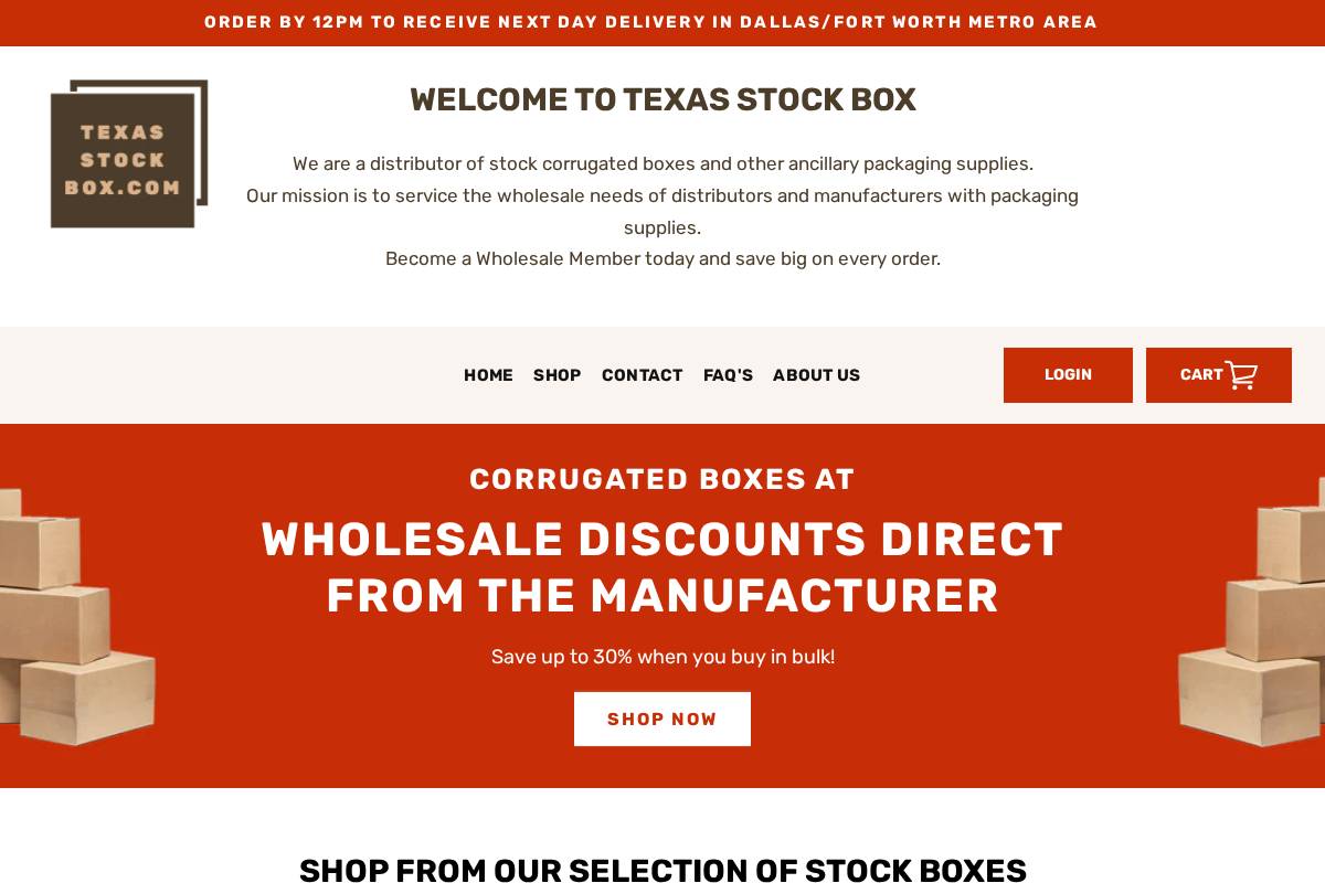 texasstockbox.com homepage screenshot