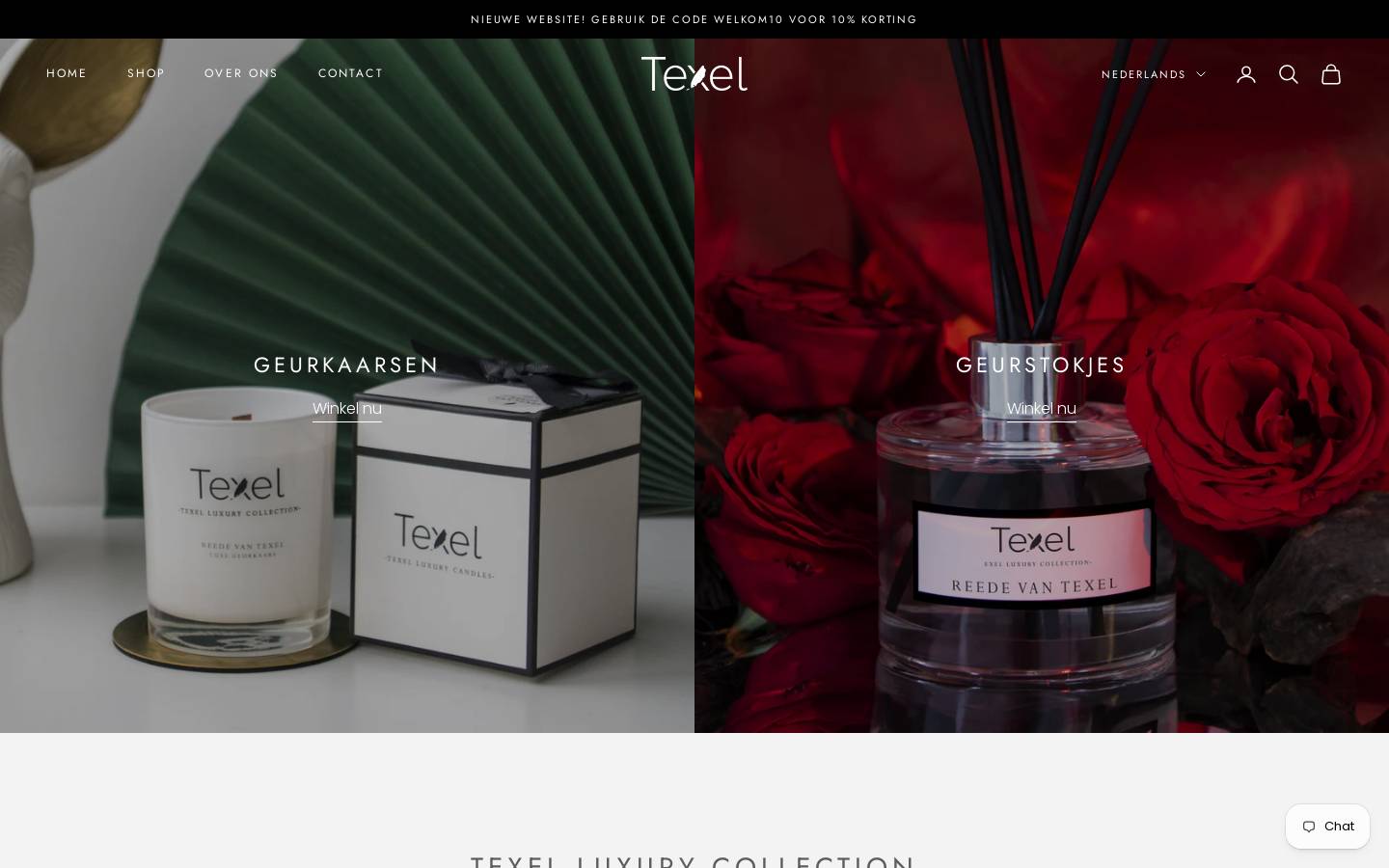 texelluxurycollection.nl homepage screenshot