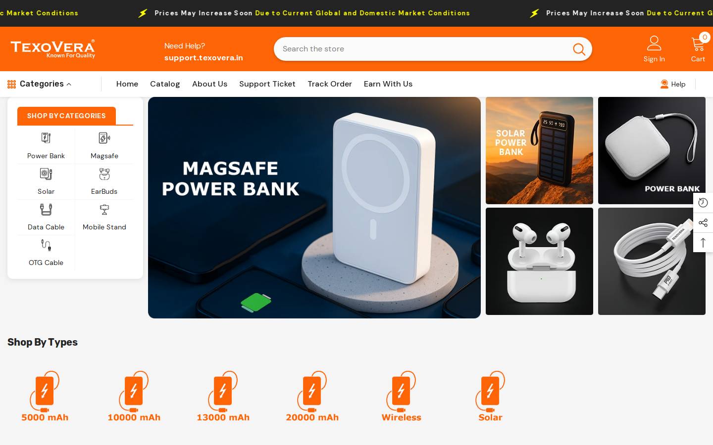 Texovera homepage screenshot