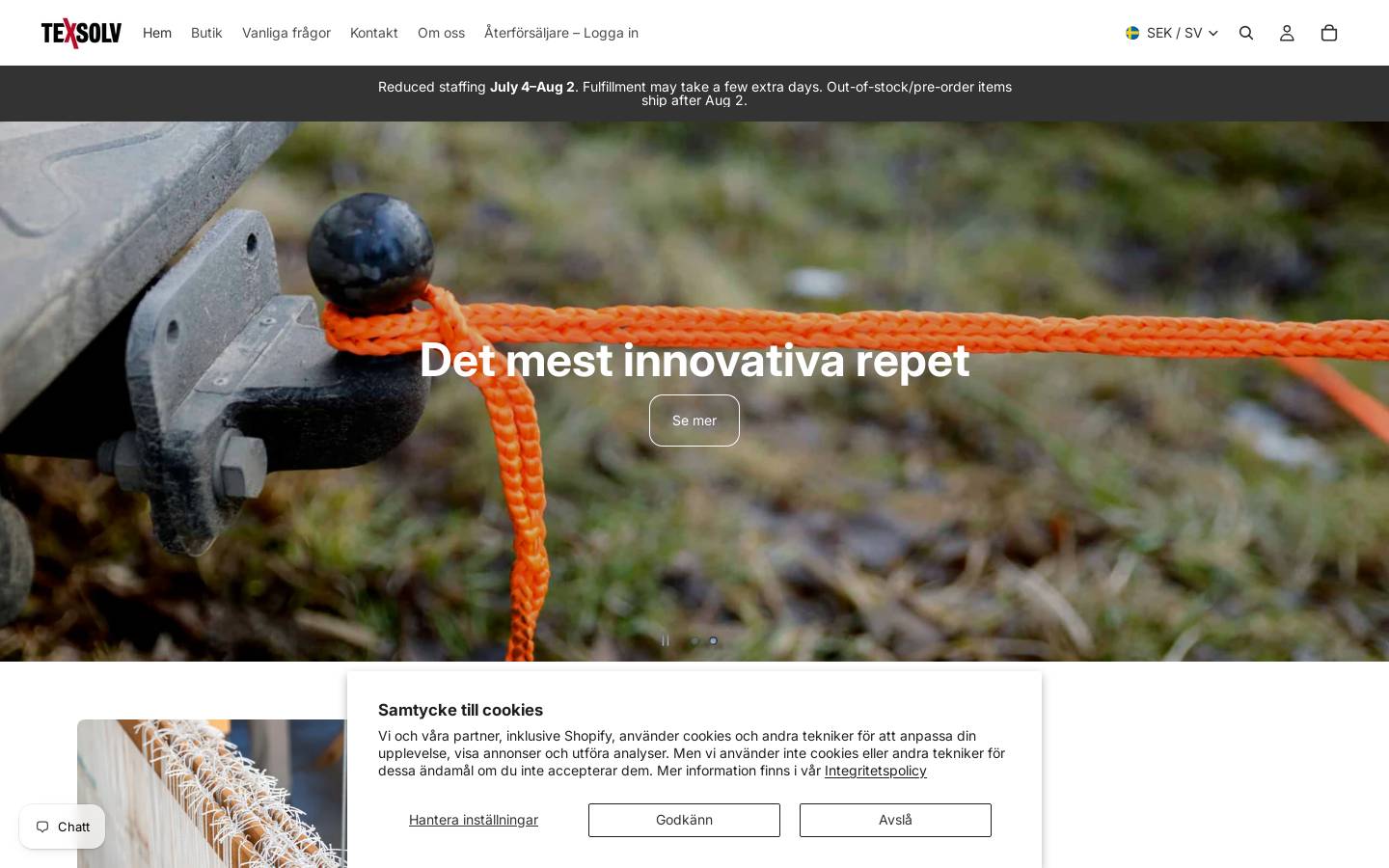 Texsolvshop homepage screenshot