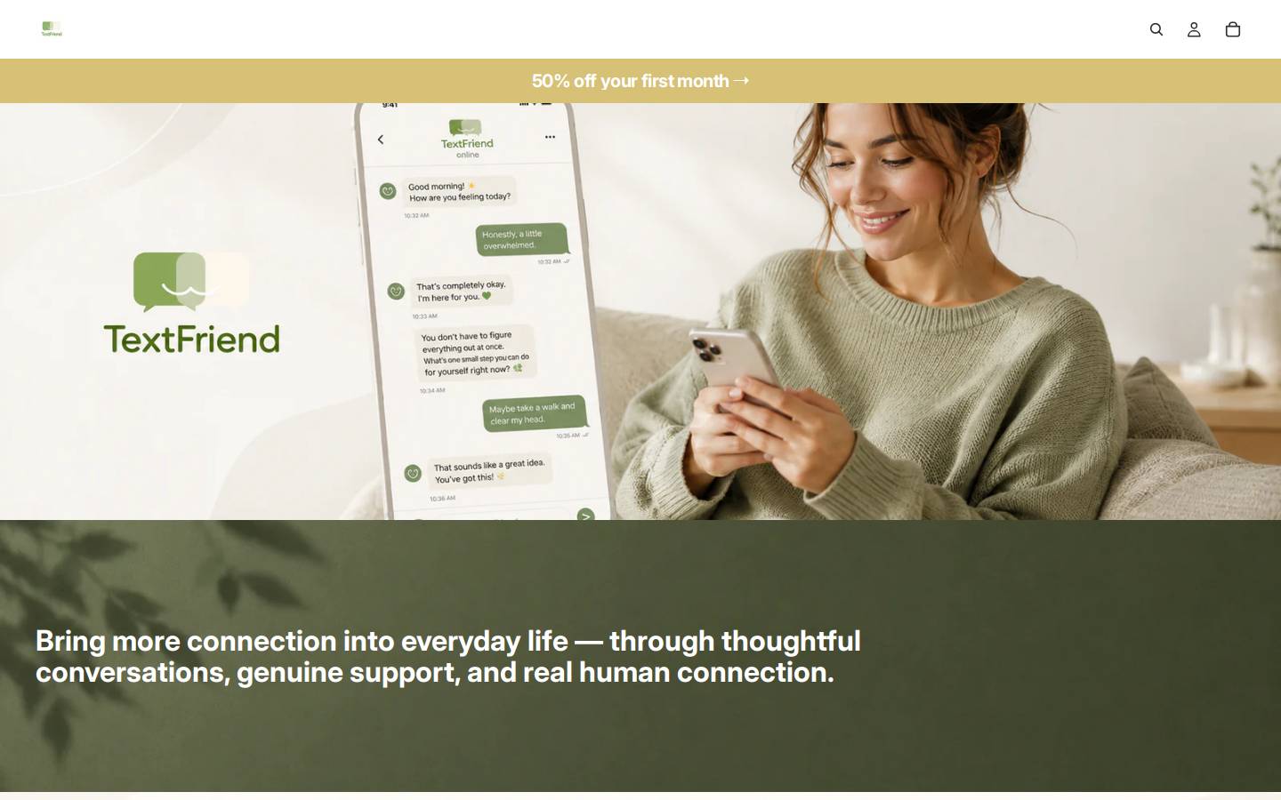 text-friend.com homepage screenshot