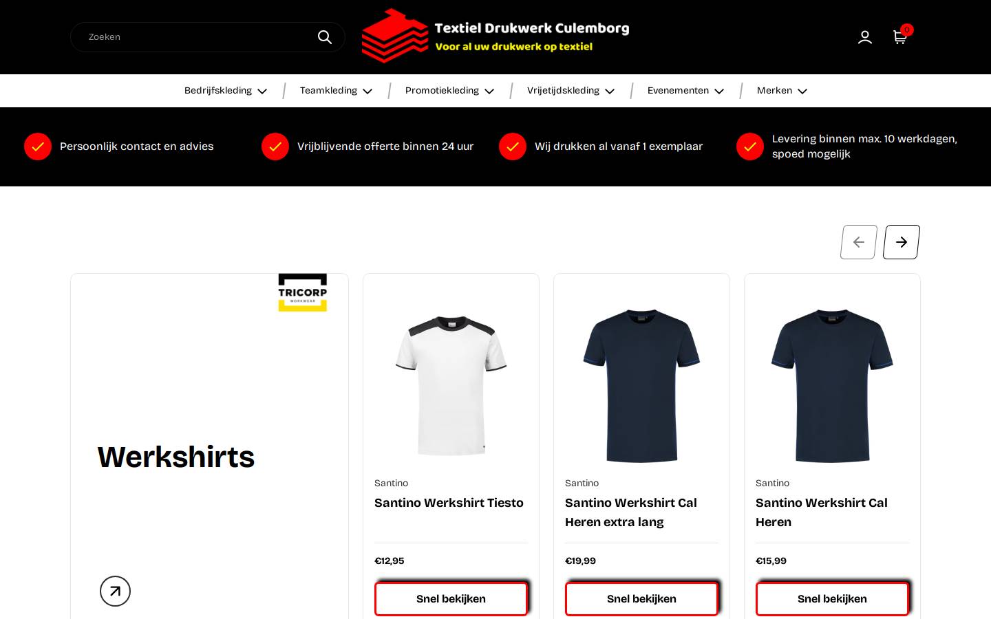 Textiel Drukwerk Culemborg homepage screenshot