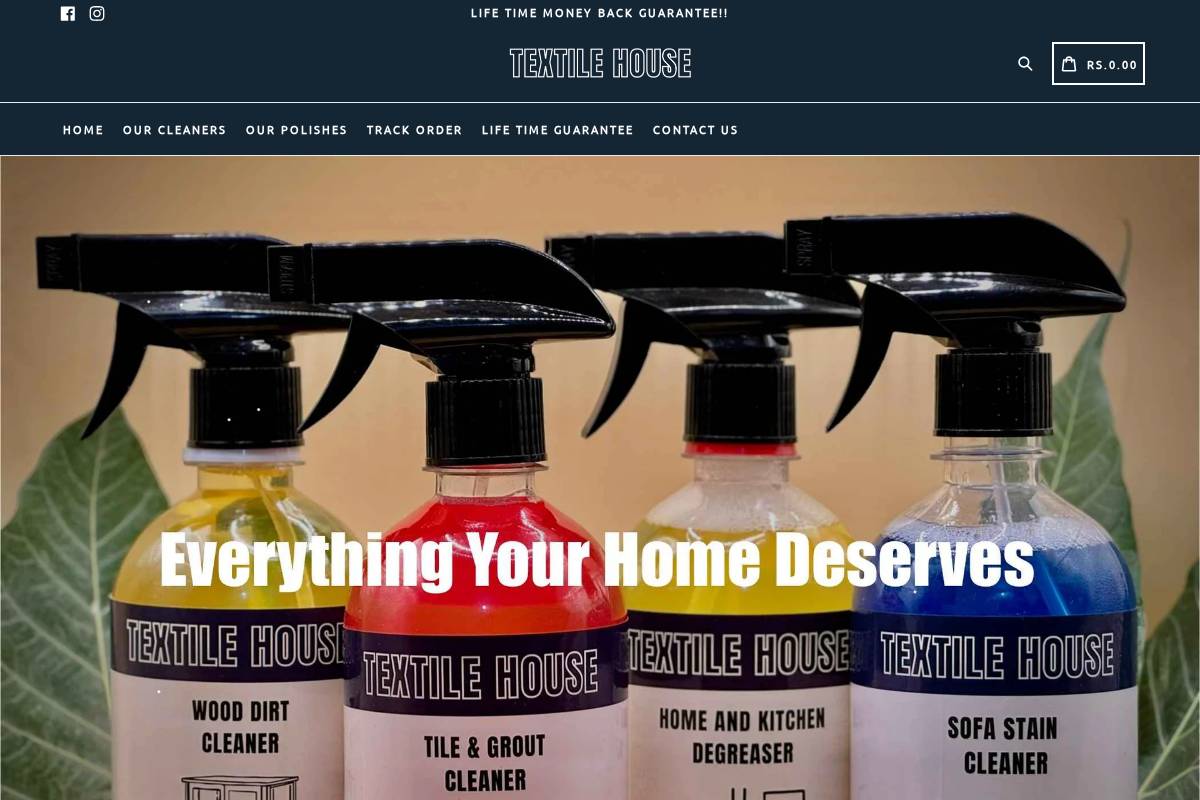 textilehouse.pk homepage screenshot