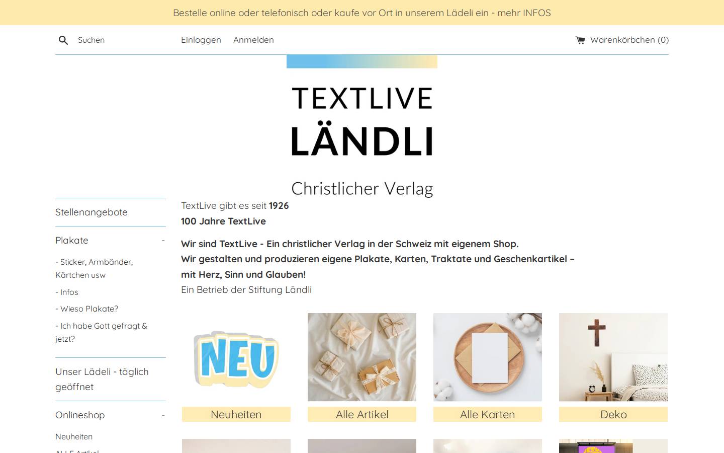 textlive.ch homepage screenshot