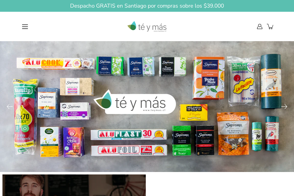 Té y Más homepage screenshot