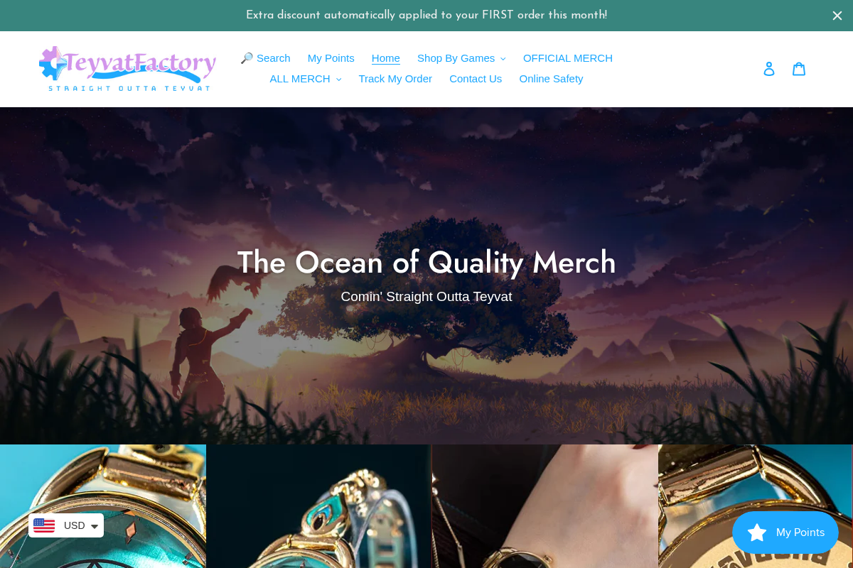 Teyvat Factory homepage screenshot