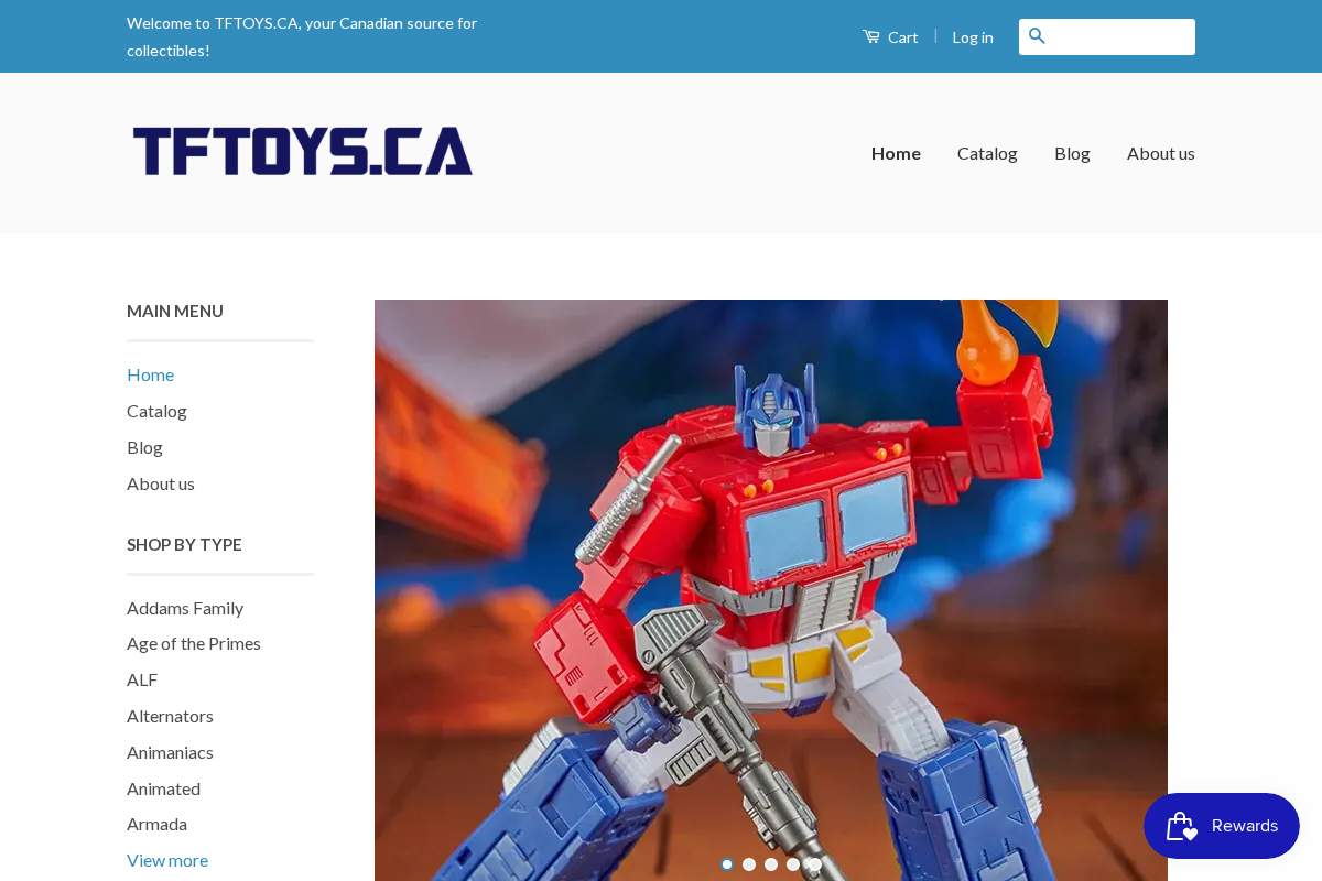 Tftoys homepage screenshot