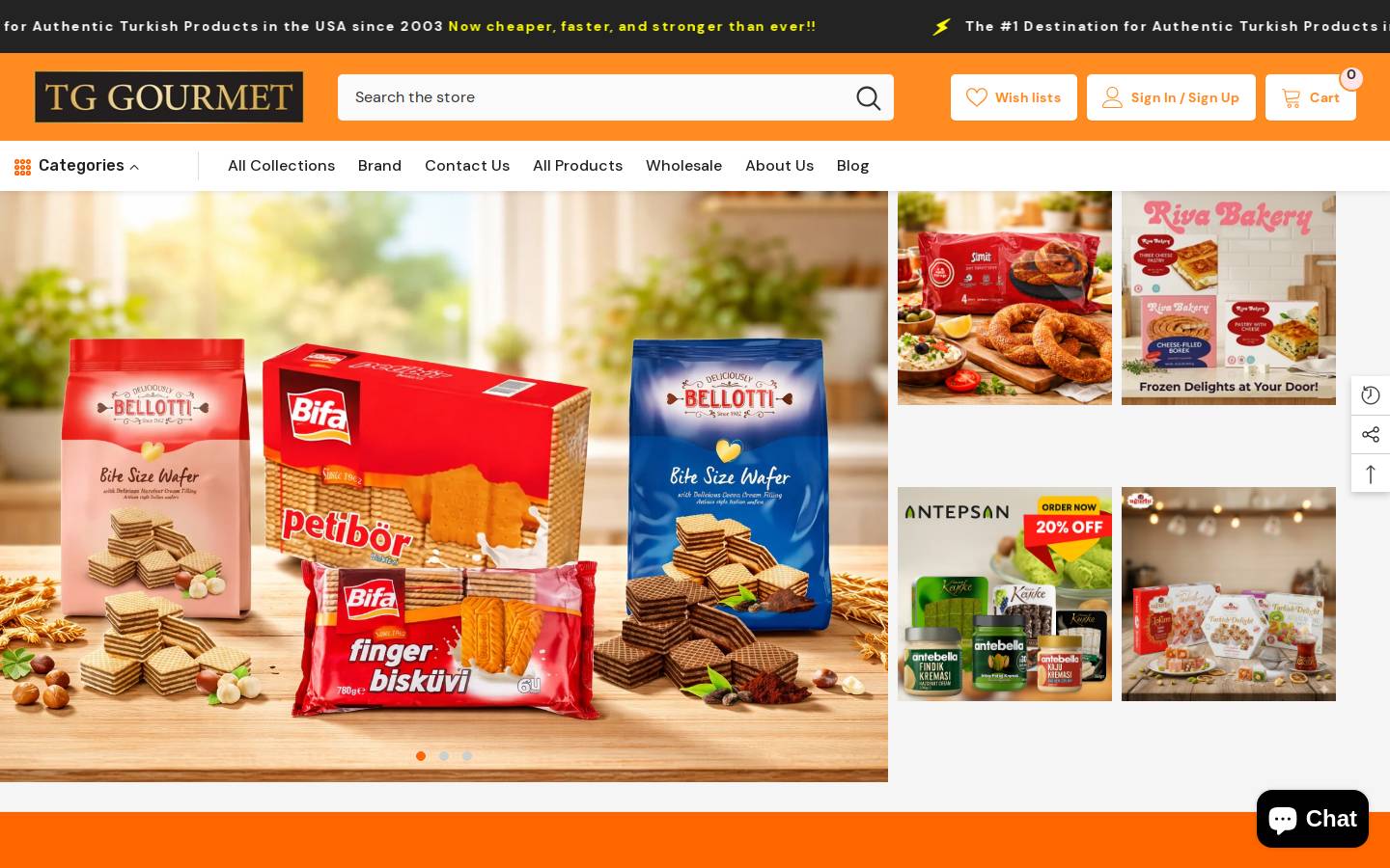 tggourmet.com homepage screenshot
