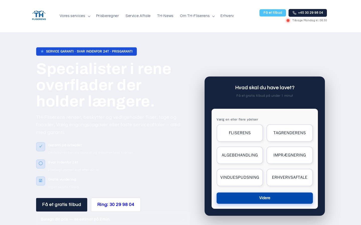 Th Fliserens homepage screenshot