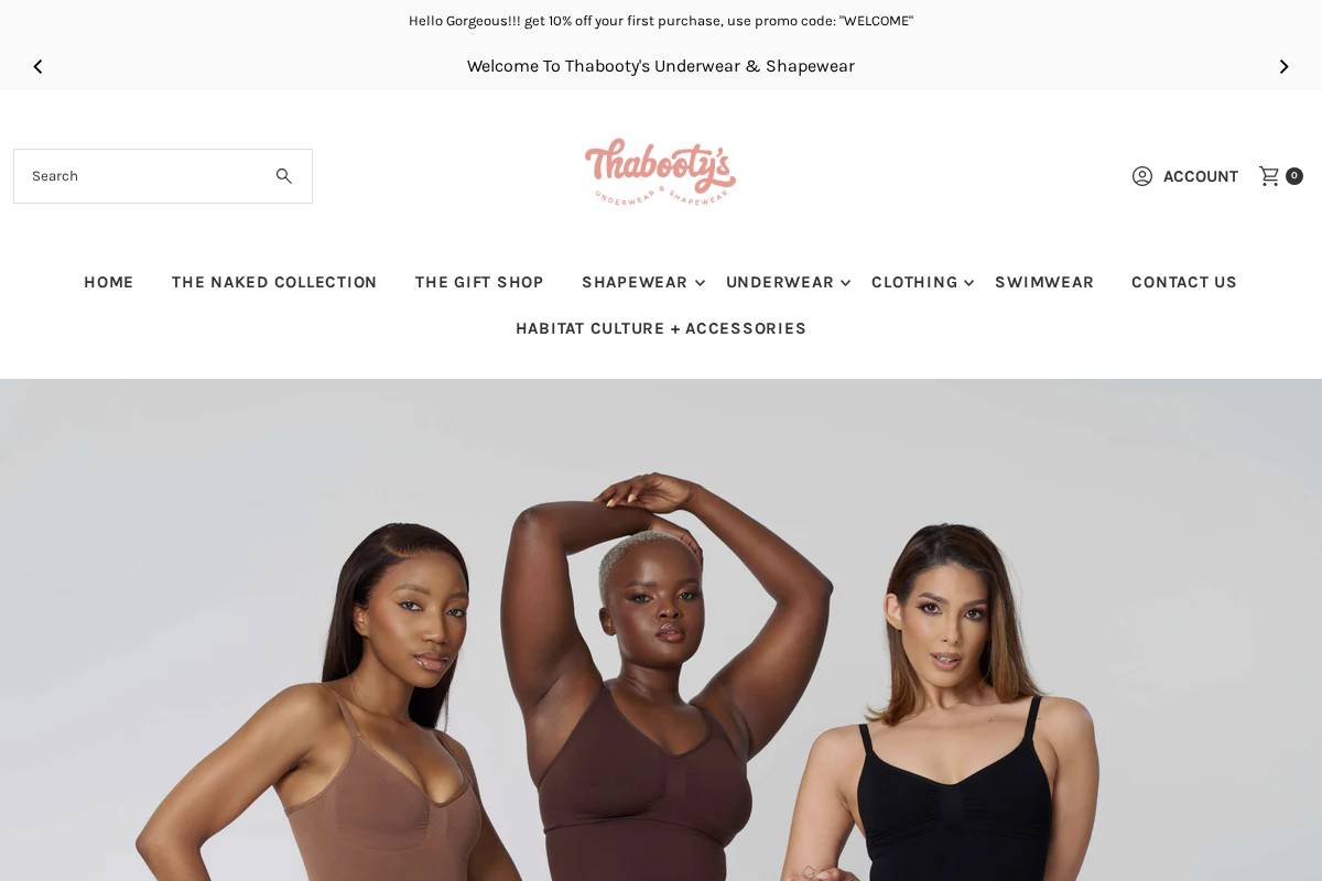 thabootys.com homepage screenshot