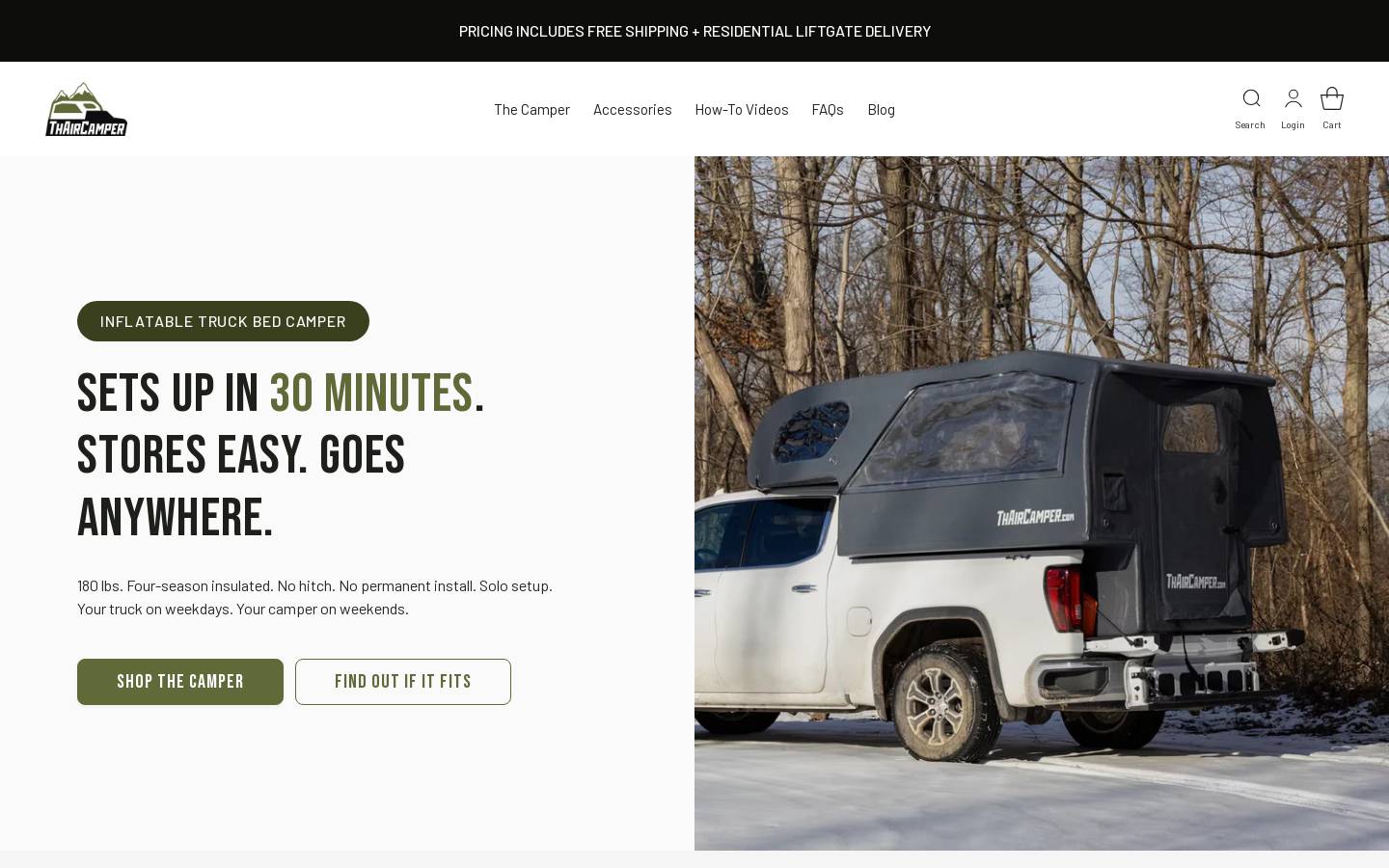 thaircamper.com homepage screenshot
