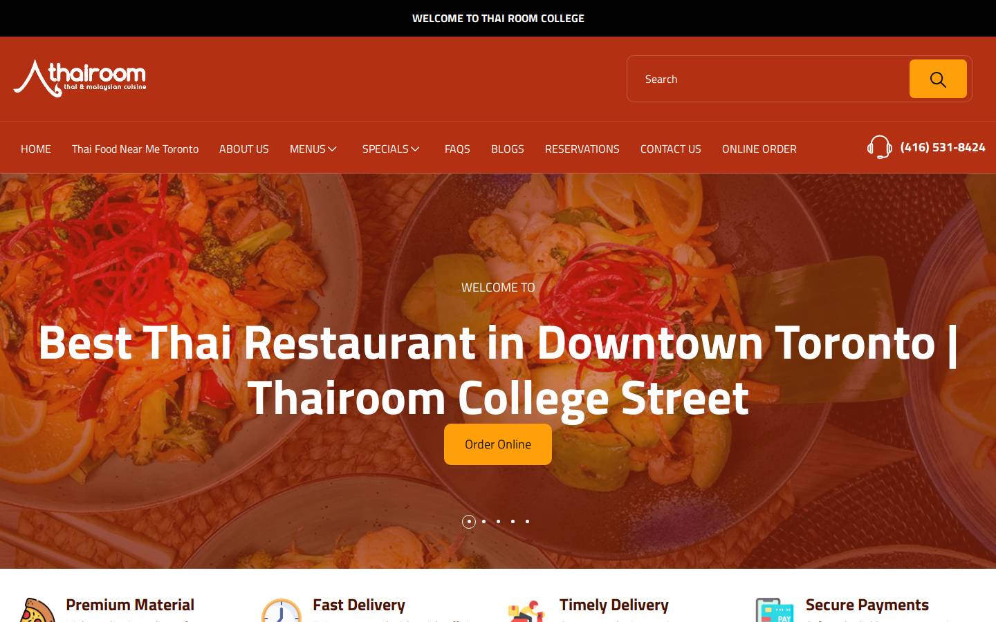 thairoomcollege.ca homepage screenshot