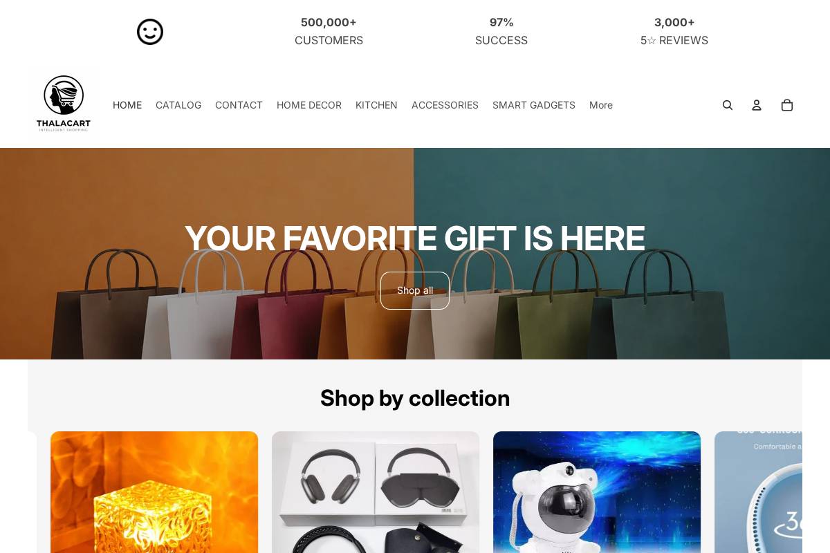 thalacart.com homepage screenshot