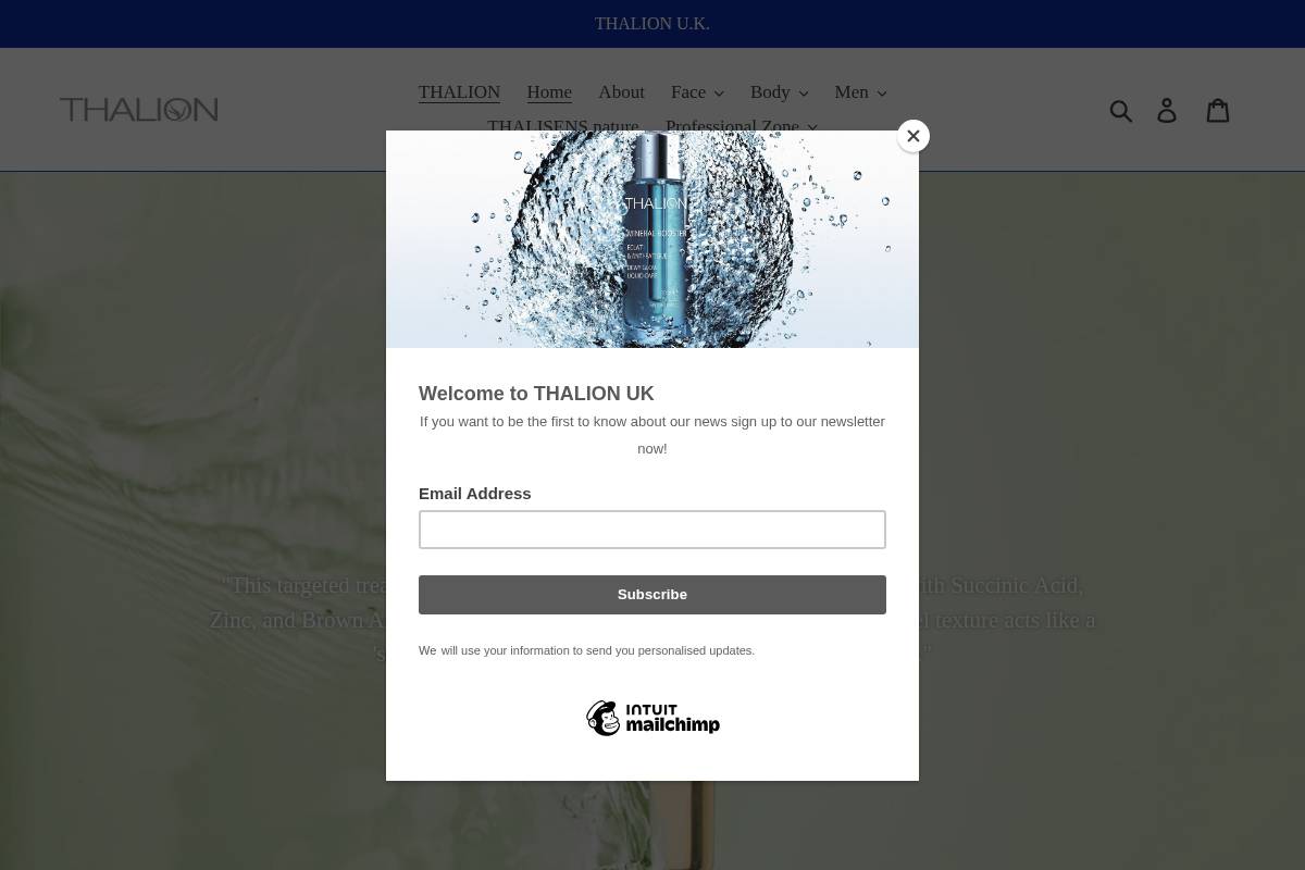 thalloderm.co.uk homepage screenshot