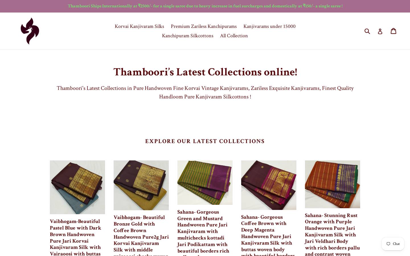 thamboori.com homepage screenshot