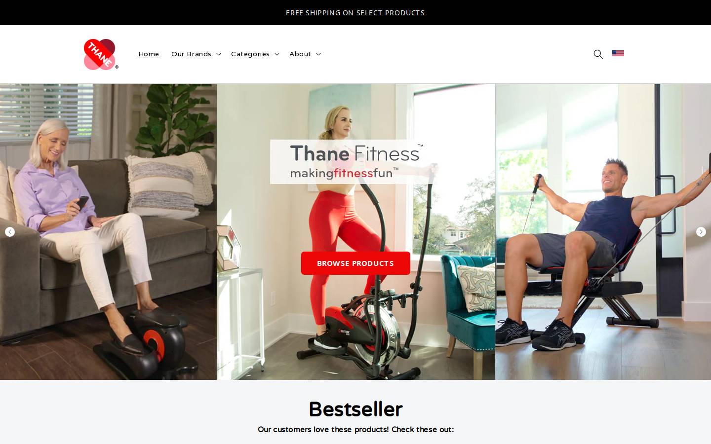 Thane homepage screenshot