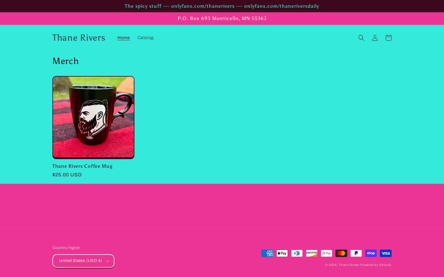 thanerivers.com homepage screenshot