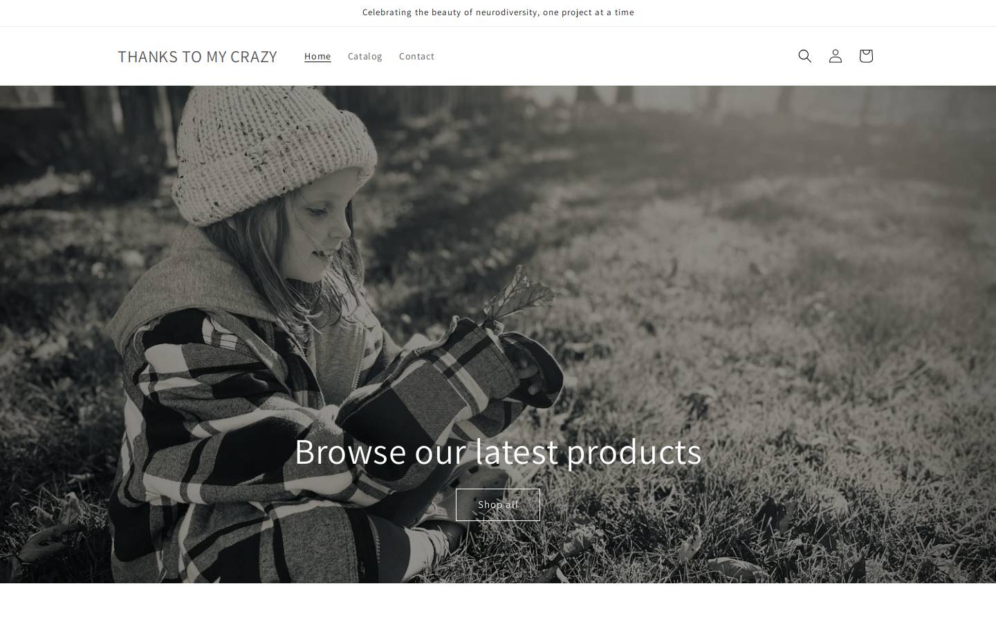 thankstomycrazy.com homepage screenshot