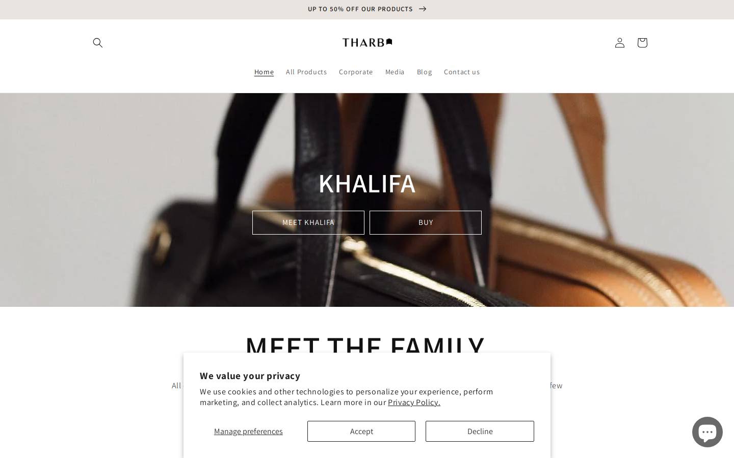 tharb.ae homepage screenshot