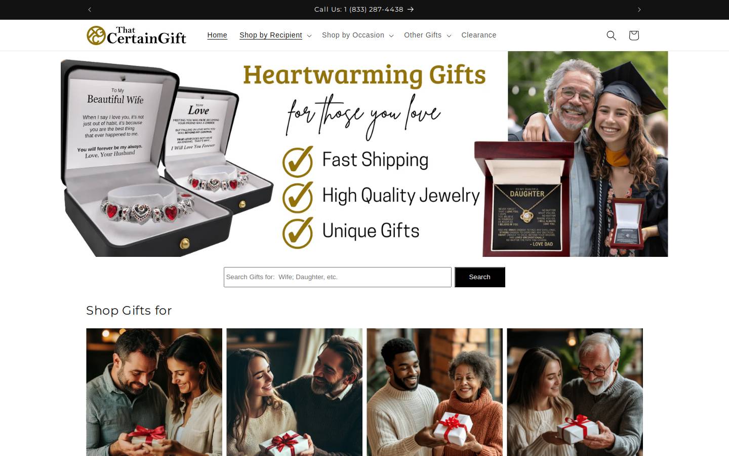 thatcertaingift.com homepage screenshot