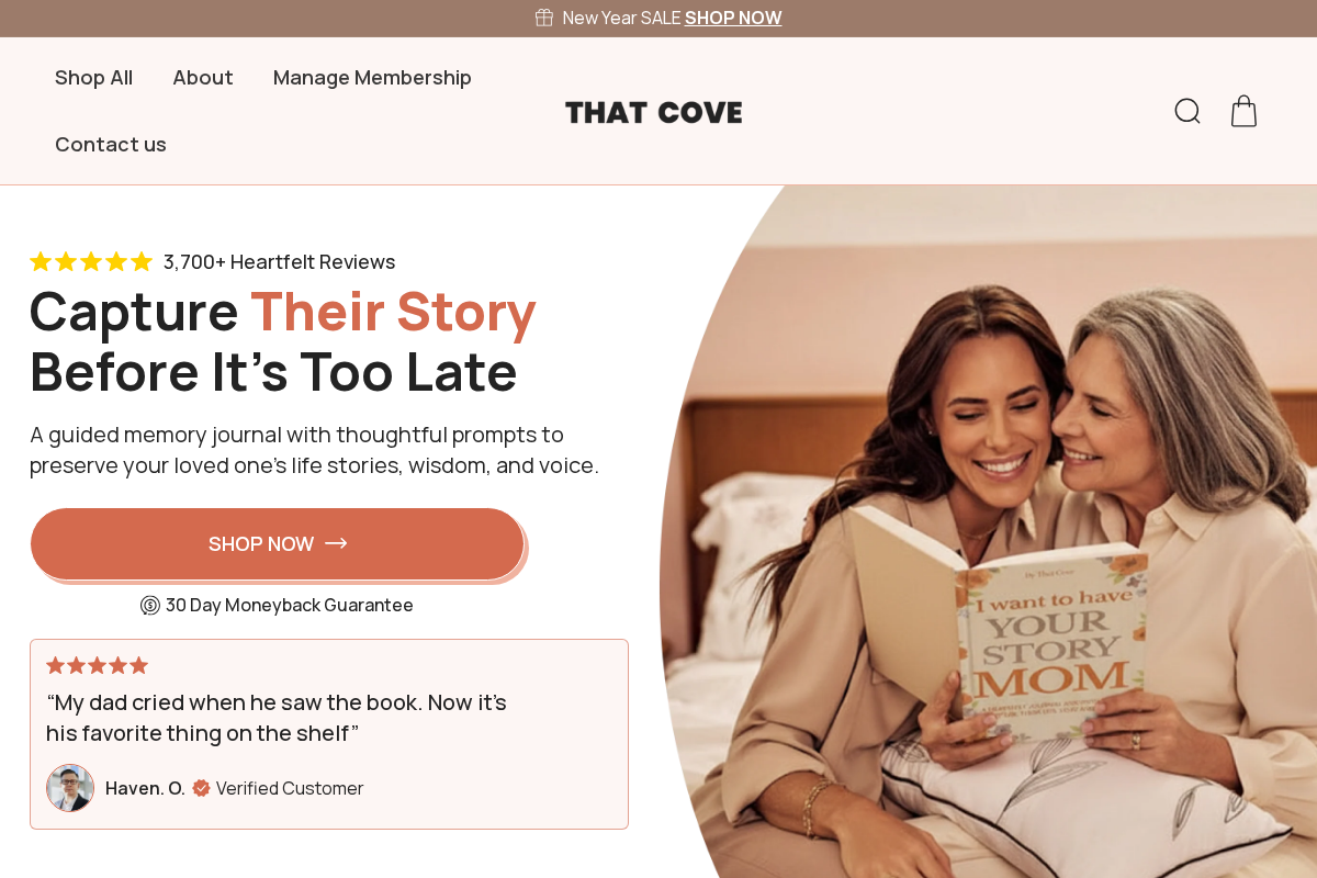 Thatcove homepage screenshot