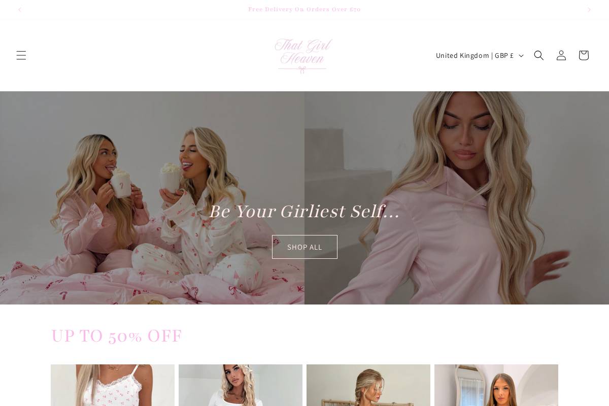 thatgirlheaven.com homepage screenshot