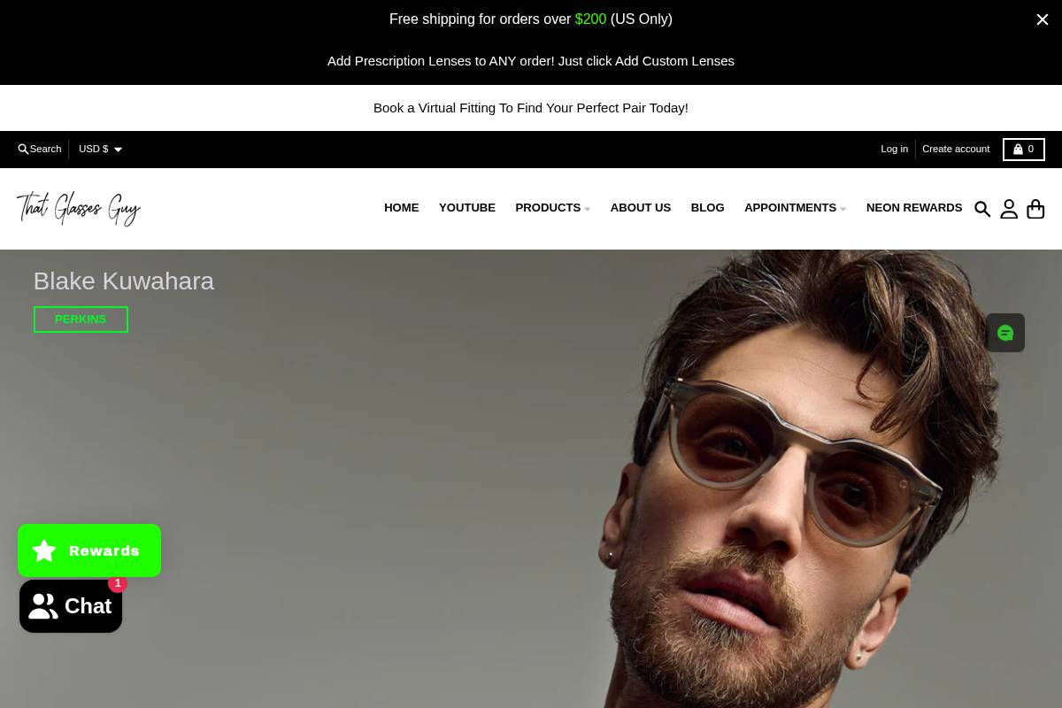 thatglassesguy.shop homepage screenshot