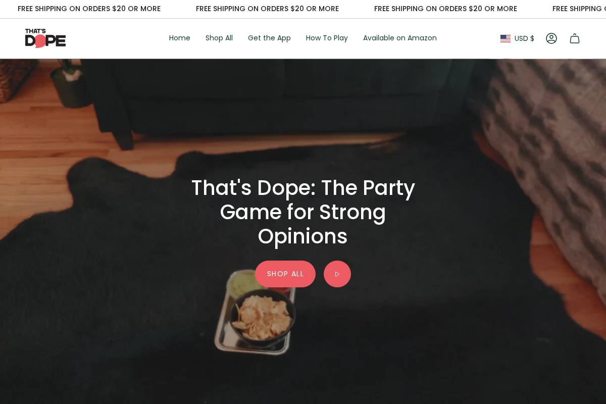 thatsdopegame.com homepage screenshot