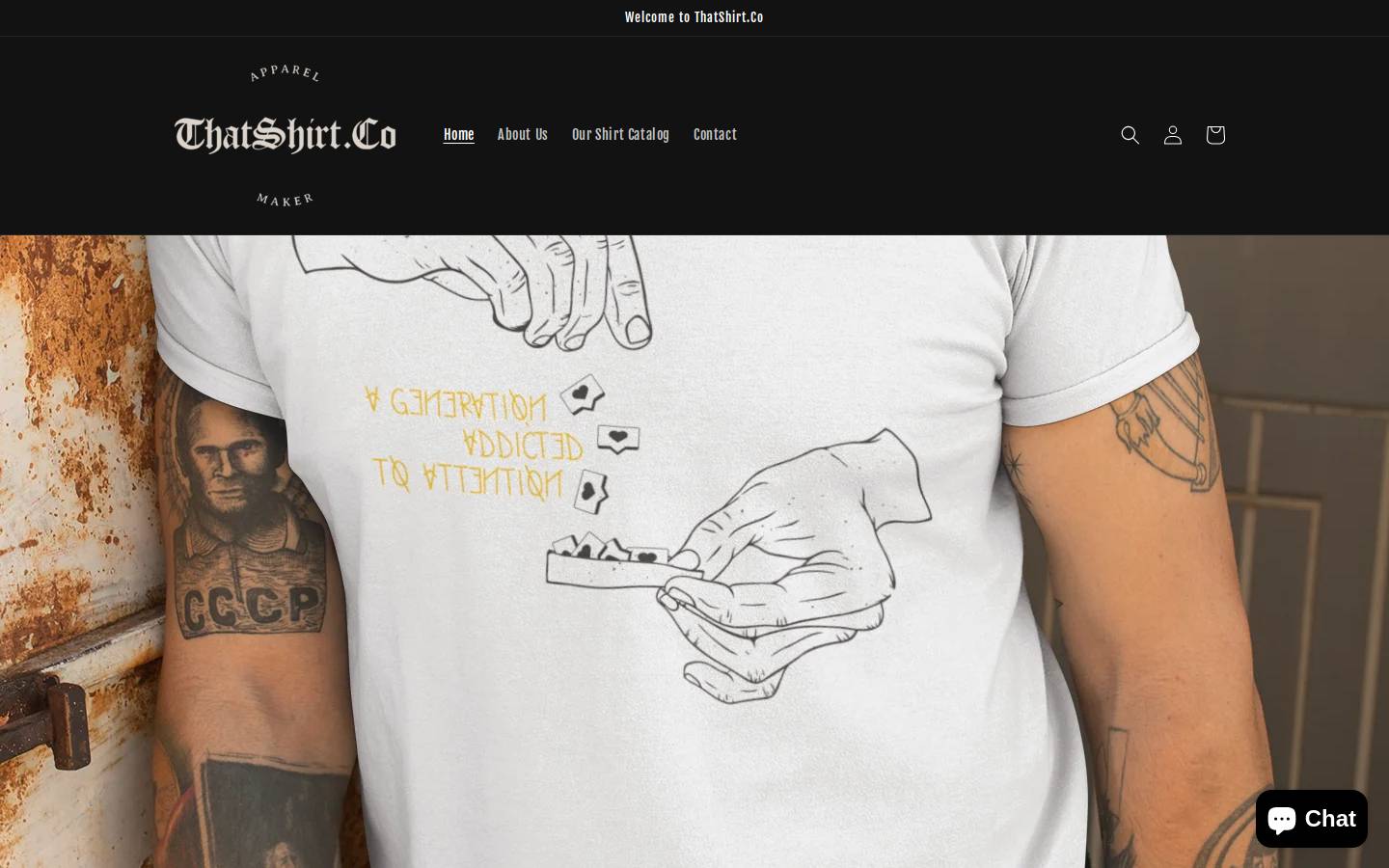 ThatShirt homepage screenshot